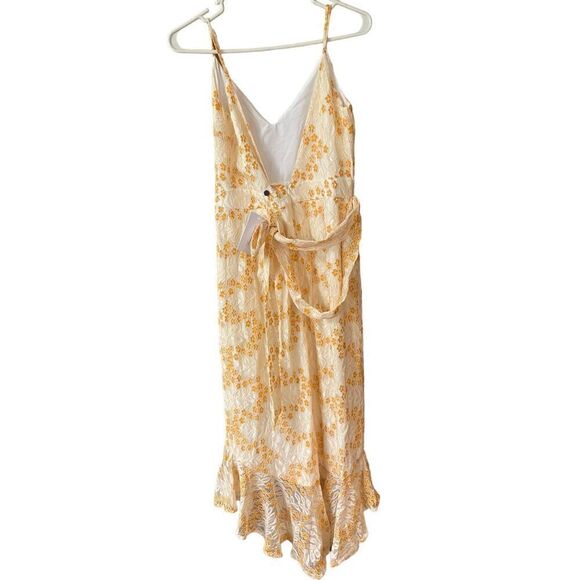 Lovers + Friends Bridget MIDI Dress in Ivory & Orange Size Medium NWT (READ) 4-8 - Picture 5 of 7